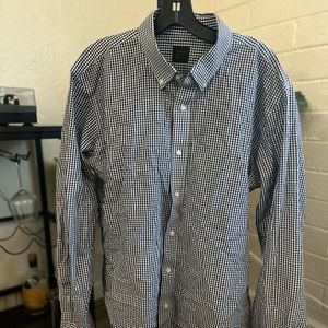Navy & White Checkered Button Ups